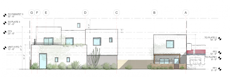 north elevation rendered